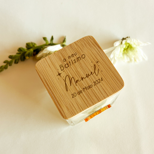 Lembrança de Batizado - Vela com Aroma Baunilha