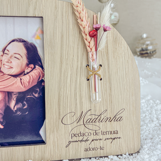 Moldura Flores Carvalho 10x15cm | Prenda Madrinha