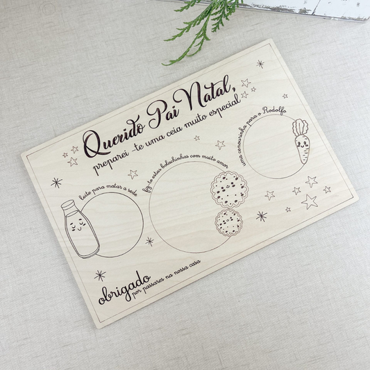 Tabuleiro Pai Natal em Madeira de Bétula – 20x30cm