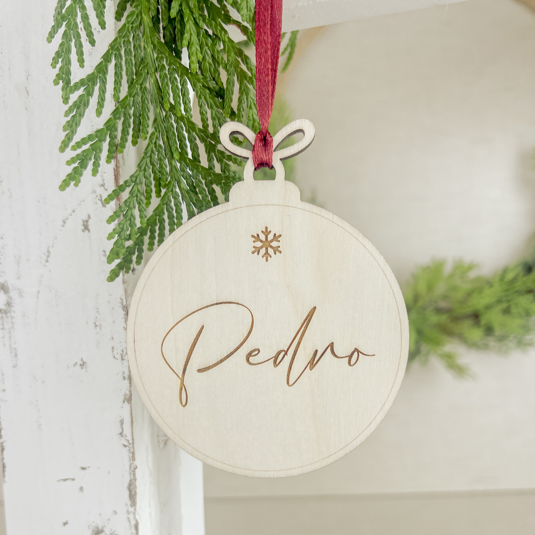 Ornamento de Natal com Nome – Bétula