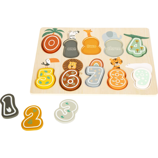 Puzzle com Números “Safari” | Small Foot | Brinquedo Educativo em Madeira