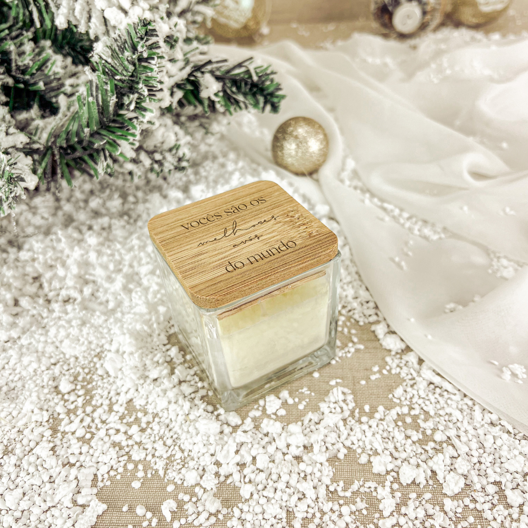 Vela Retangular com Tampa em Bambu Avós