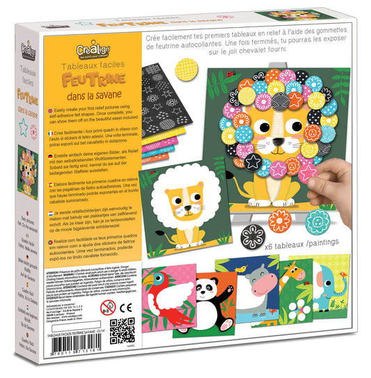 Atividade Criativa com Feltro – Pinturas “Na Savana” para Crianças | Créa Lign