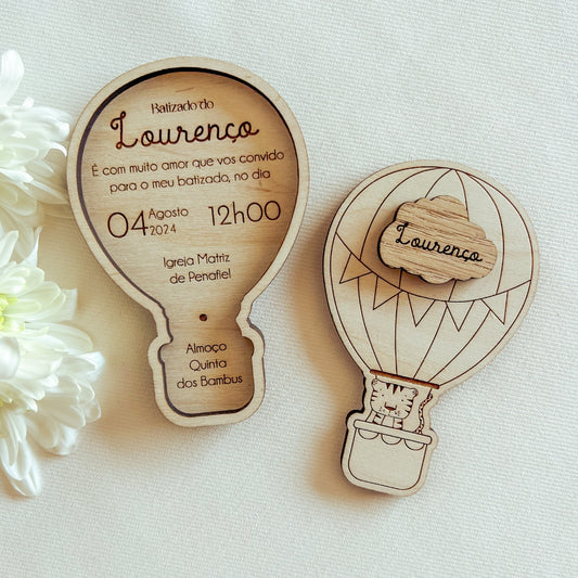 Conjunto Convite e Lembrança de Batizado – Modelo Balão