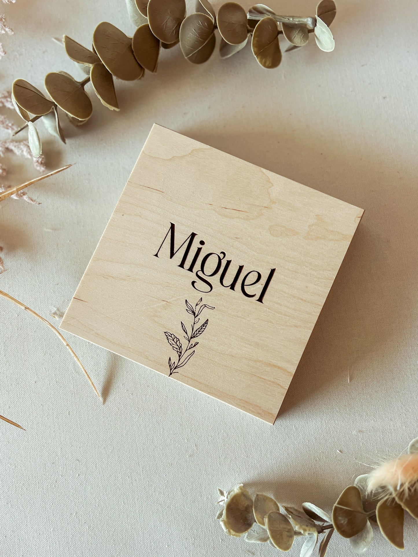Convite para Padrinho de Batizado em Moldura-Livro Quadrada com Nome e Fotografia
