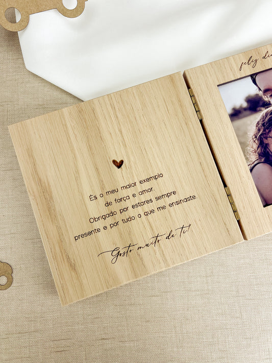 Moldura Livro Quadrada Personalizada para o Dia do Pai (Foto 10x10)