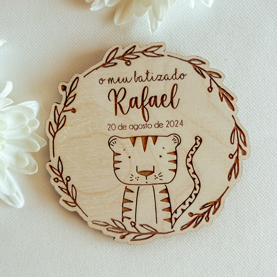 Conjunto Convite e Lembrança de Batizado – Modelo Tigre