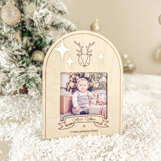 Moldura topo Redondo | Primeiro Natal do Bebé 10x10cm