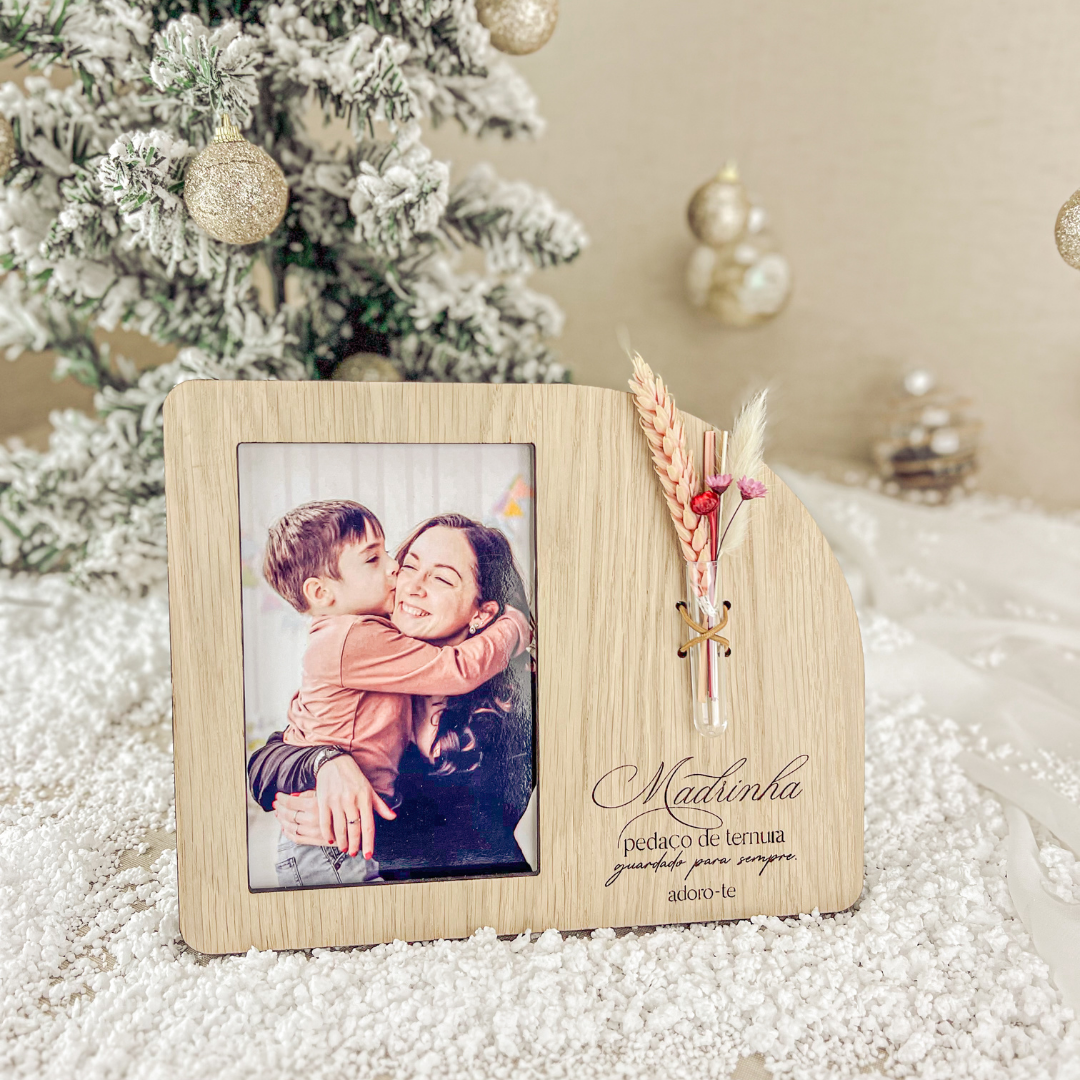 Moldura Flores Carvalho 10x15cm | Prenda Madrinha