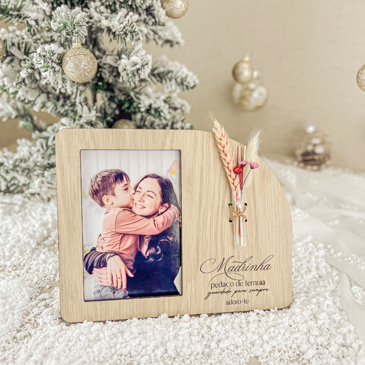 Moldura Flores Carvalho 10x15cm | Prenda Madrinha