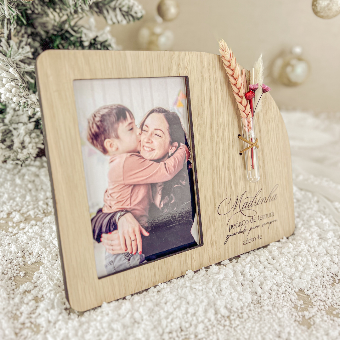 Moldura Flores Carvalho 10x15cm | Prenda Madrinha