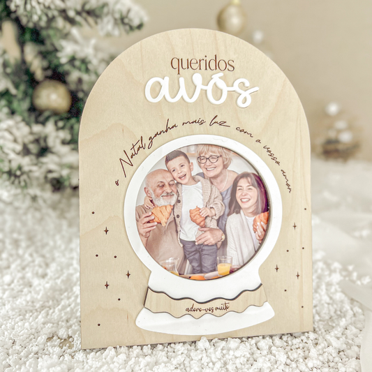 Moldura Topo Redondo “Avós” com Rebordo Branco (15x20cm)