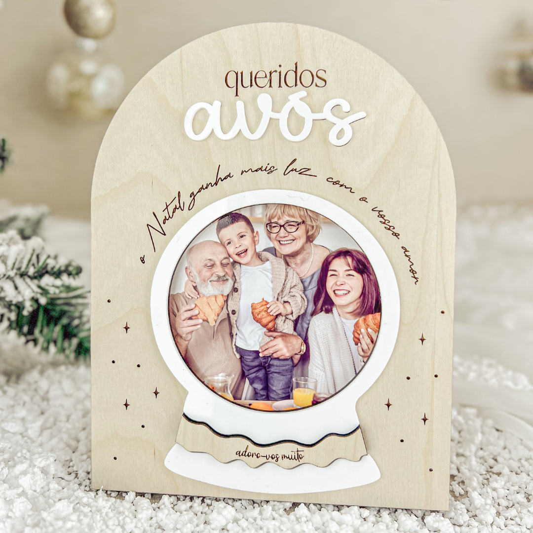 Moldura Topo Redondo “Avós” com Rebordo Branco (15x20cm)