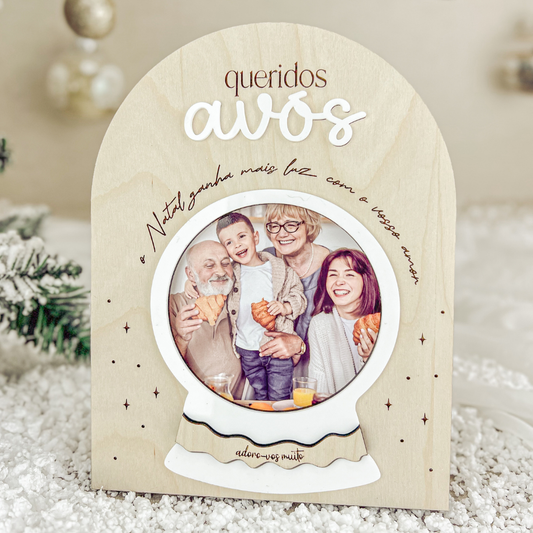 Moldura Topo Redondo “Avós” com Rebordo Branco (15x20cm)