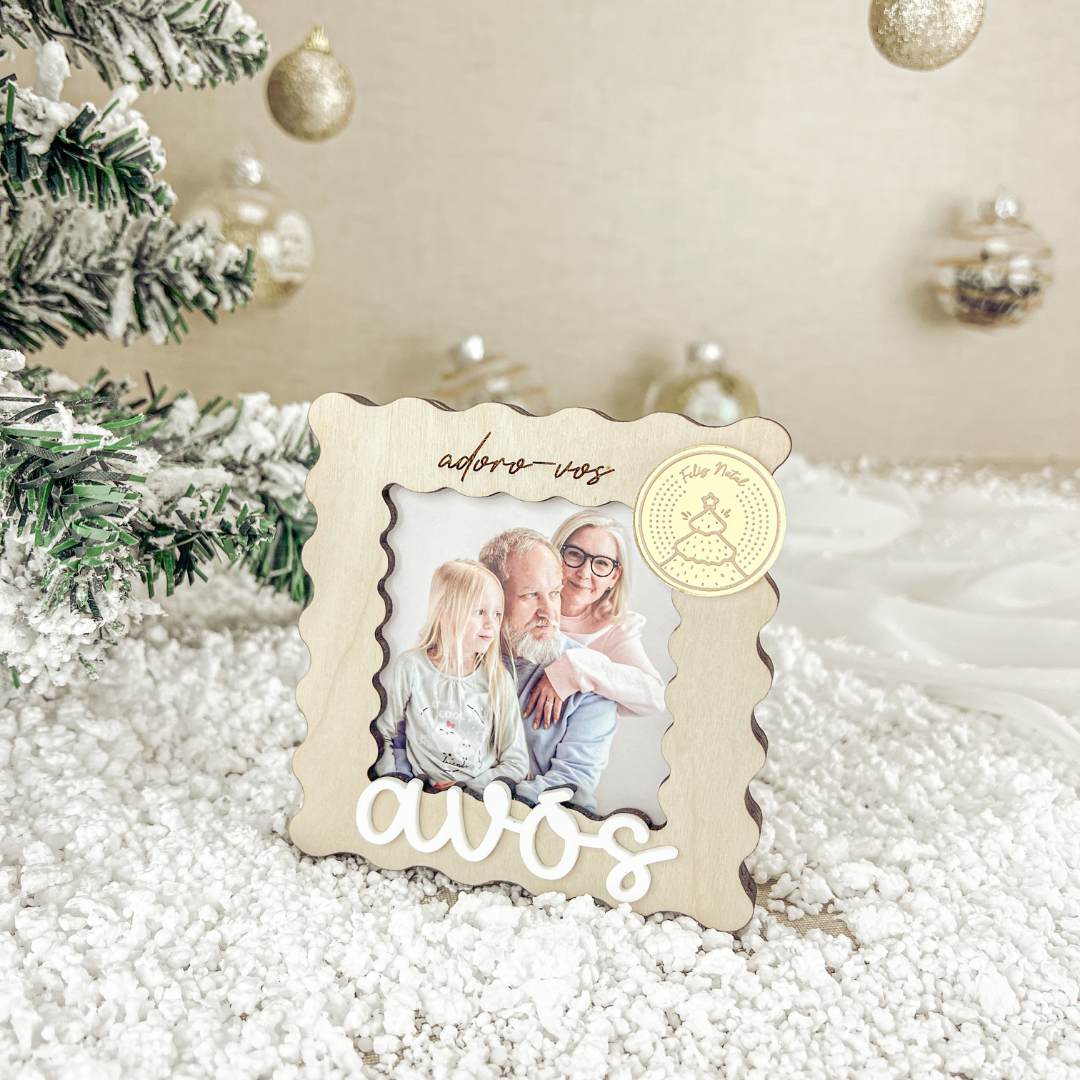 Mini Molduras em Bétula (8,5x8,5cm) | Prenda Natal