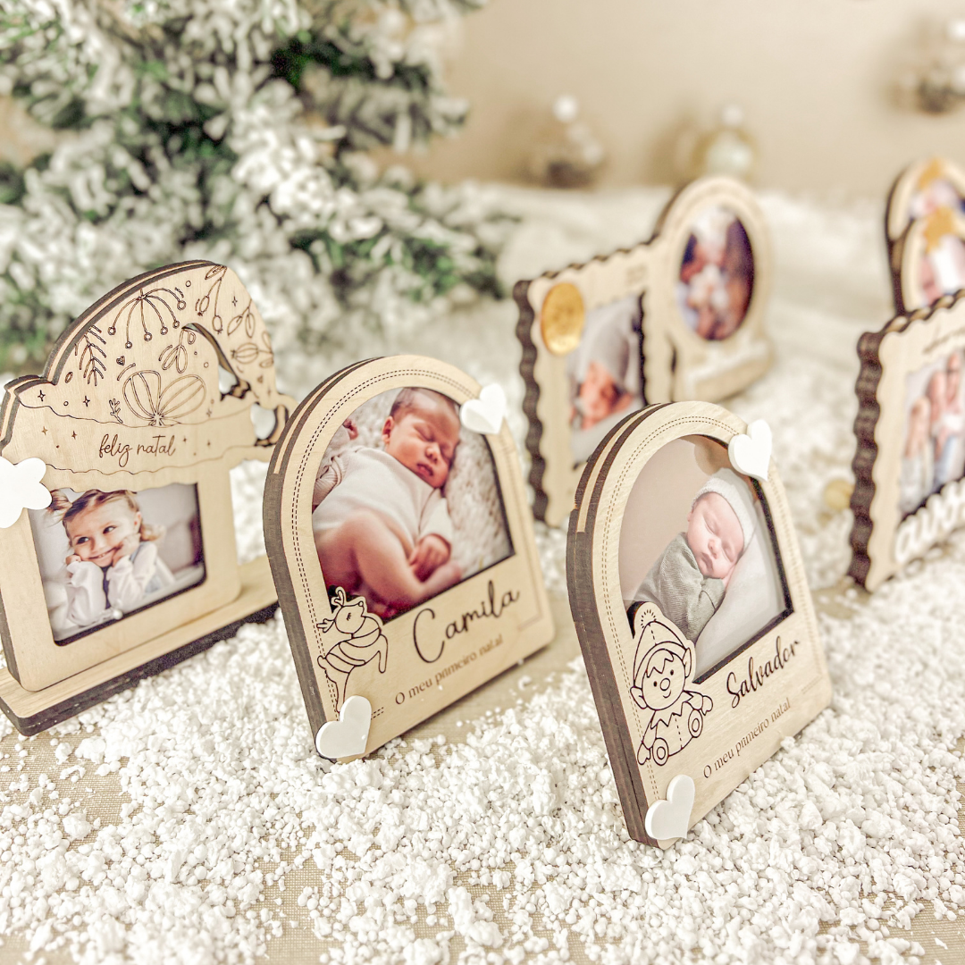 Mini Molduras em Bétula (8,5x8,5cm) | Prenda Natal