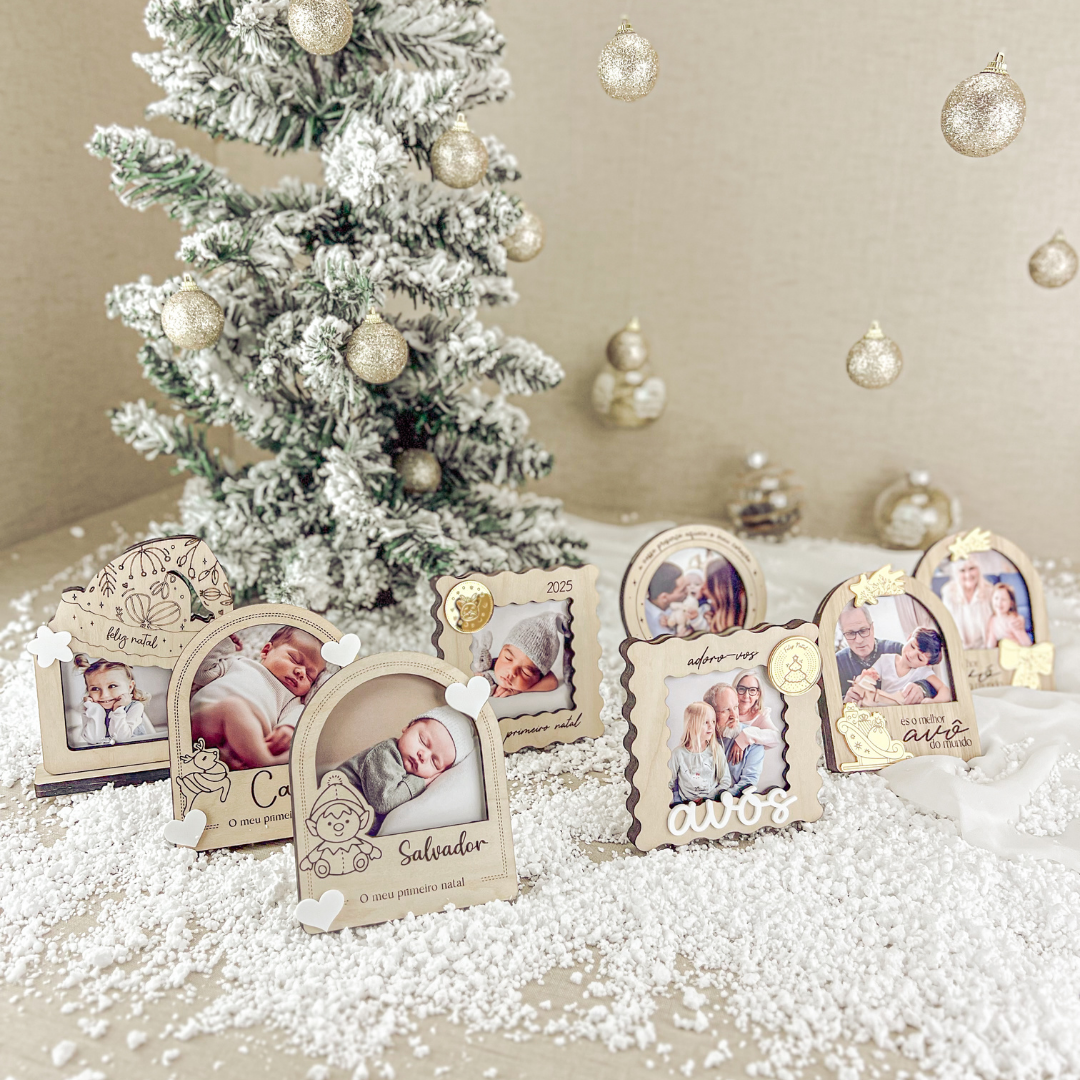 Mini Molduras em Bétula (8,5x8,5cm) | Prenda Natal