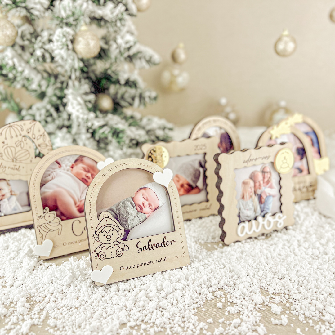Mini Molduras em Bétula (8,5x8,5cm) | Prenda Natal