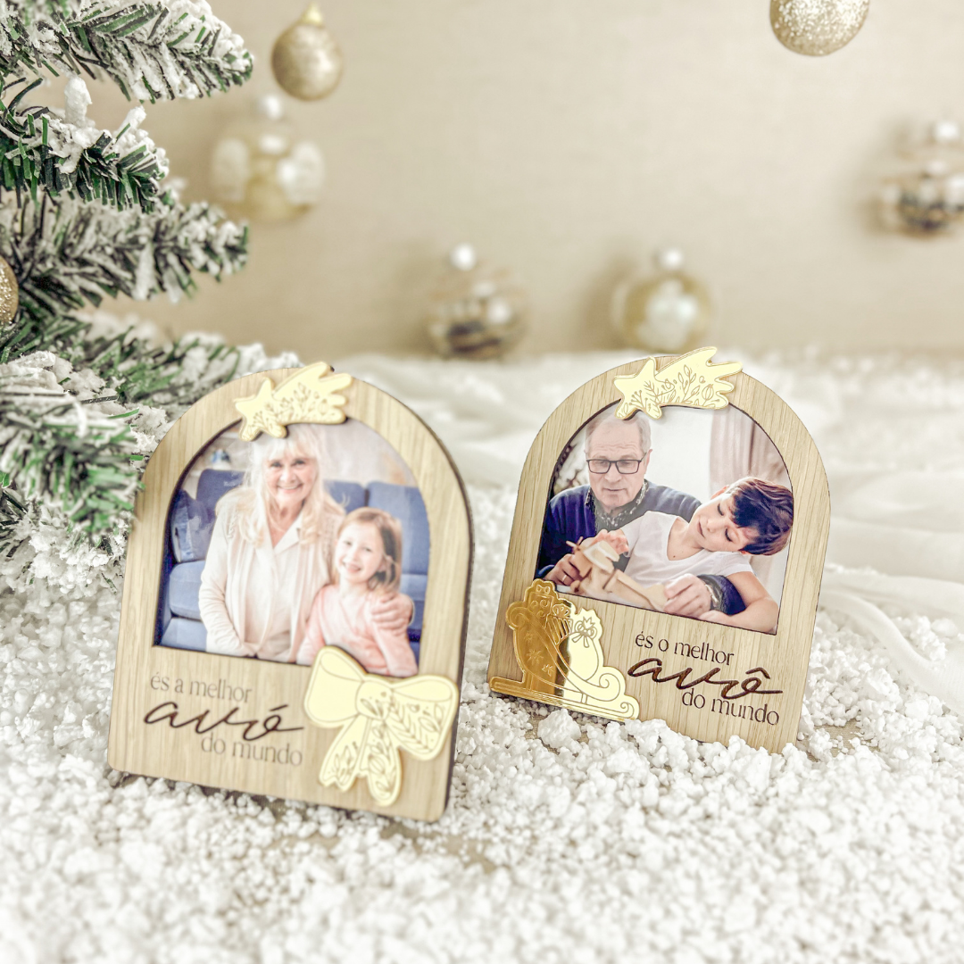 Mini Molduras em Bétula (8,5x8,5cm) | Prenda Natal