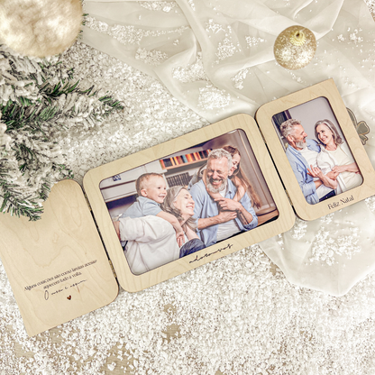 Moldura Livro Dupla Bétula – Prenda Natal Personalizada Avós