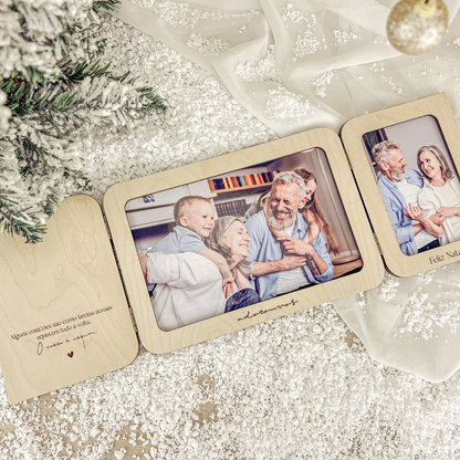 Moldura Livro Dupla Bétula – Prenda Natal Personalizada Avós