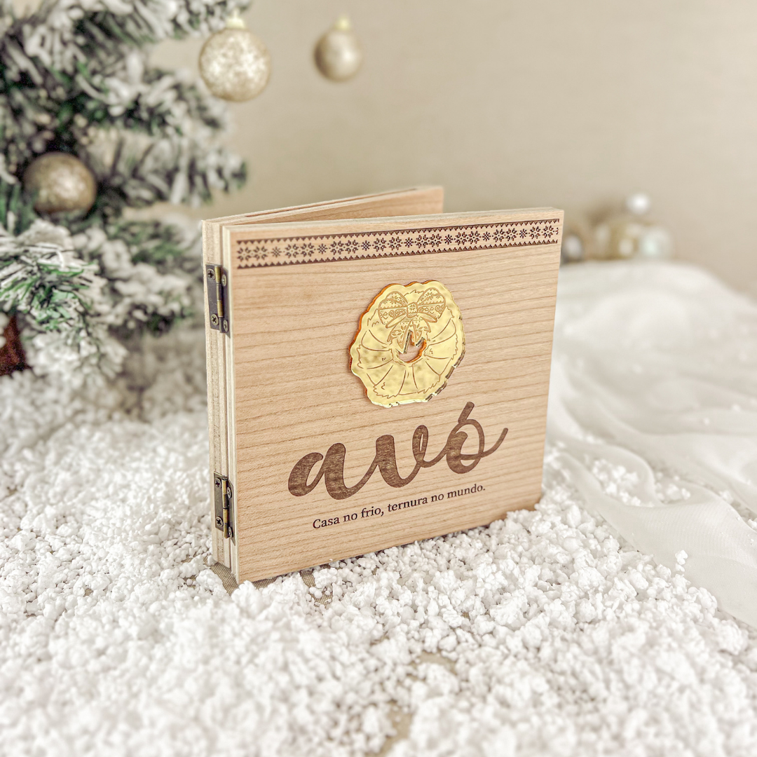 Moldura Livro Cerejeira – Prenda Natal Personalizada Avó
