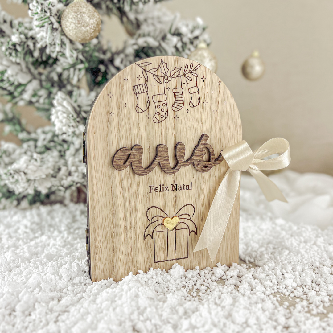 Moldura Redonda Carvalho – Prenda Natal Personalizada Avó