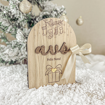 Moldura Redonda Carvalho – Prenda Natal Personalizada Avó