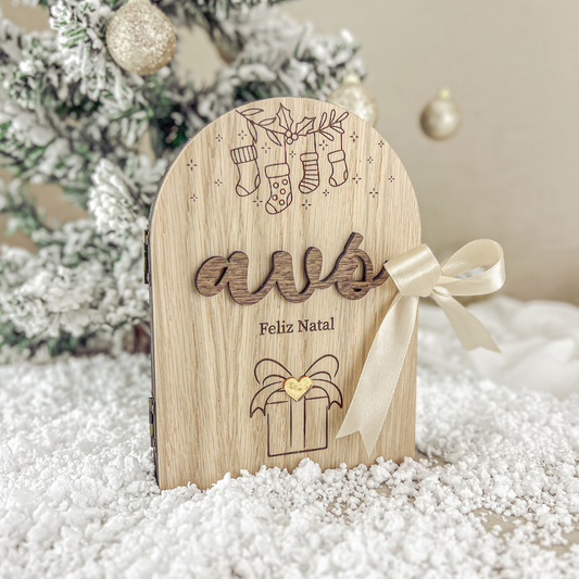 Moldura Redonda Carvalho – Prenda Natal Personalizada Avó