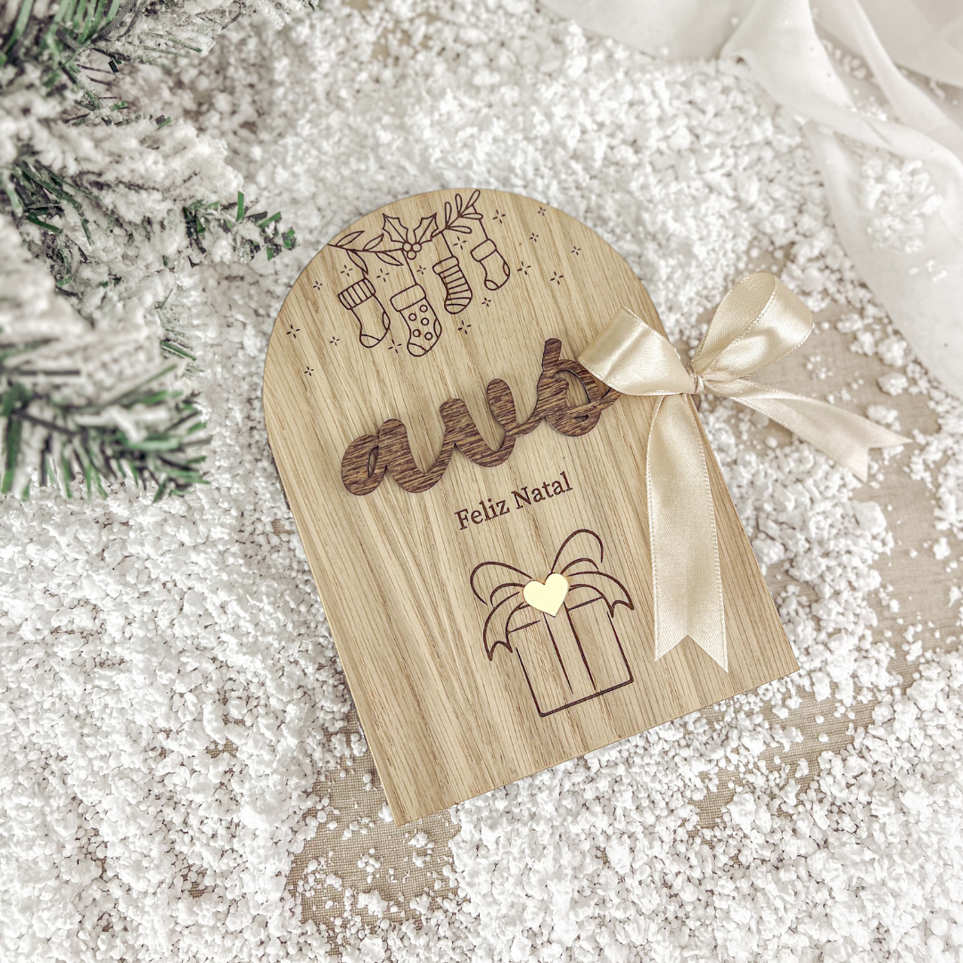 Moldura Redonda Carvalho – Prenda Natal Personalizada Avó