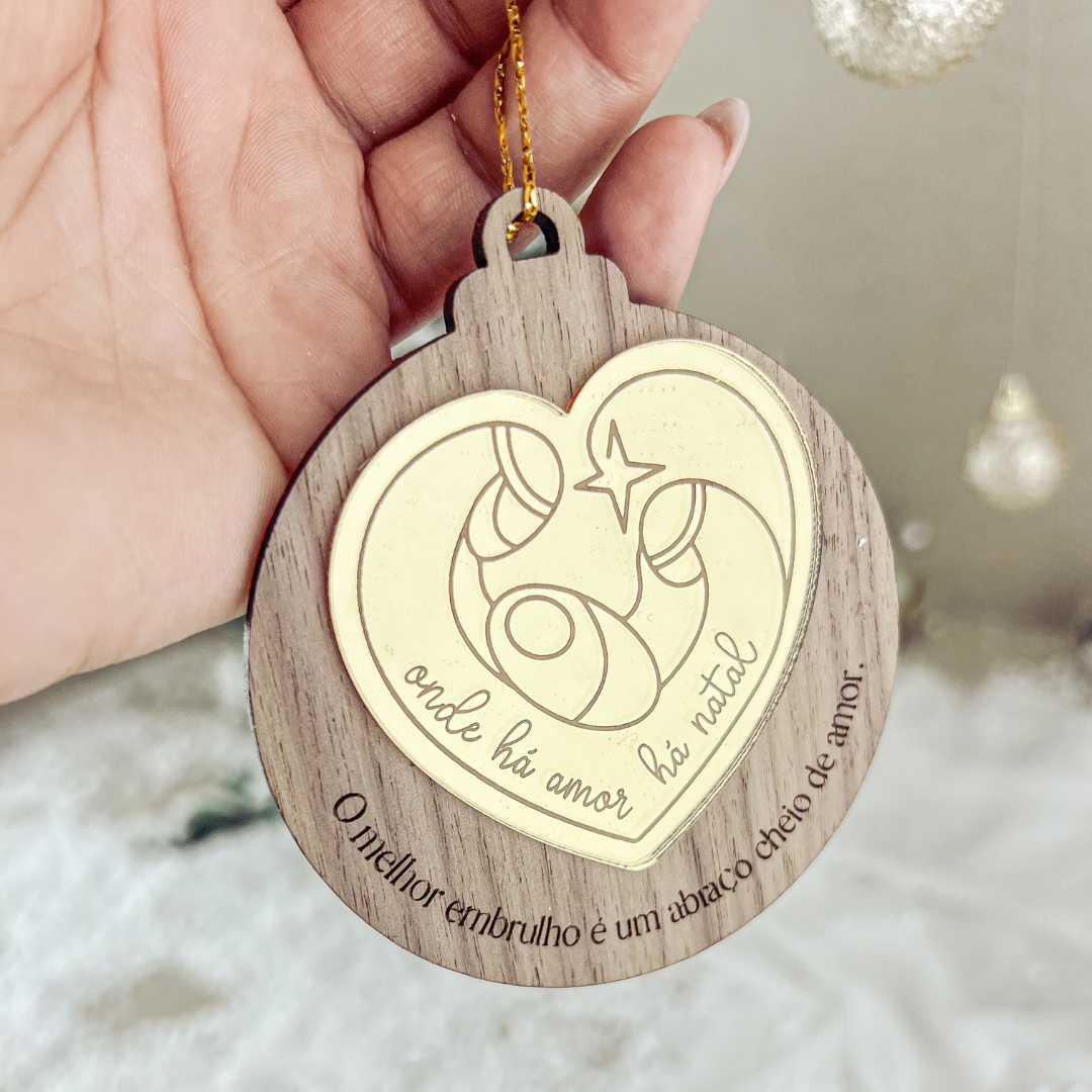 Ornamento Presépio em Nogueira (8x9cm)