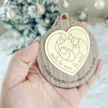 Ornamento Presépio em Nogueira (8x9cm)