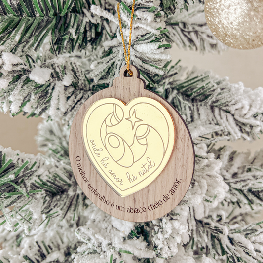 Ornamento Presépio em Nogueira (8x9cm)