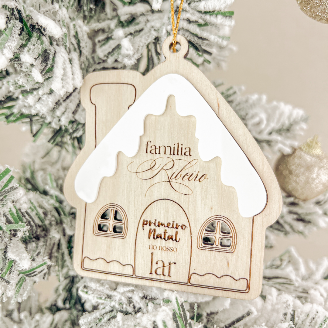 Ornamento Casa “1º Natal” (8,5x10cm)