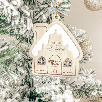 Ornamento Casa “1º Natal” (8,5x10cm)