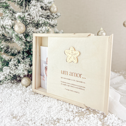 Caixa com Tampa de Correr e Estrela Dourada