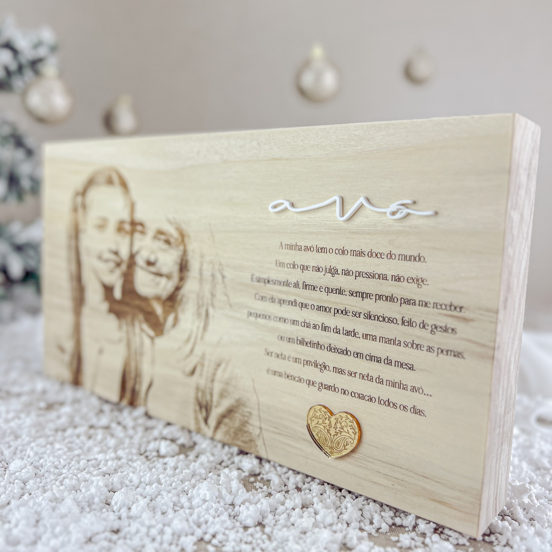 Bloco com Gravação de Fotografia “Avó” (28x15cm)