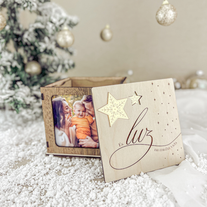 Cubo Fotográfico com Estrelas Douradas (12x12cm)