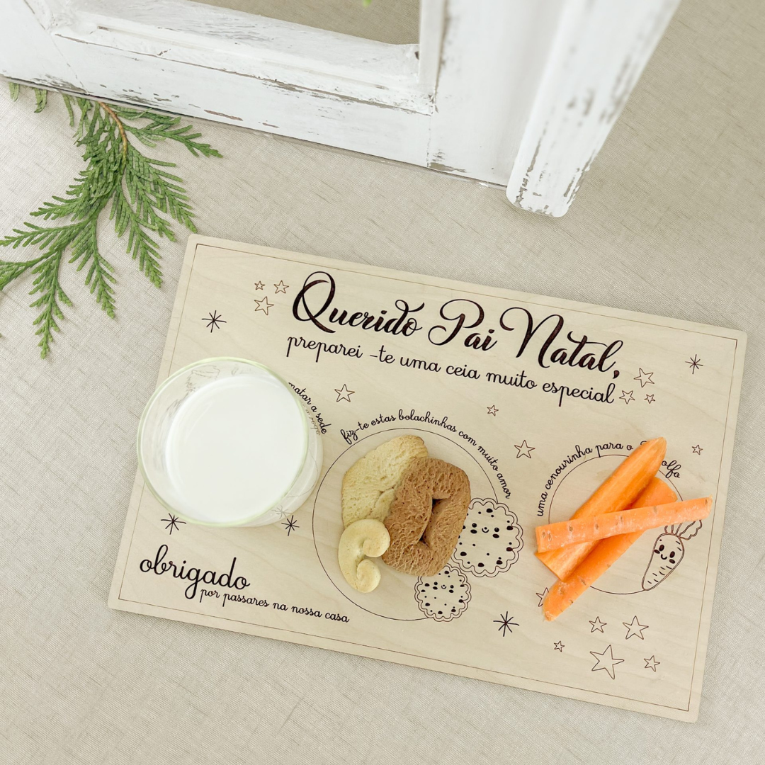 Tabuleiro Pai Natal em Madeira de Bétula – 20x30cm