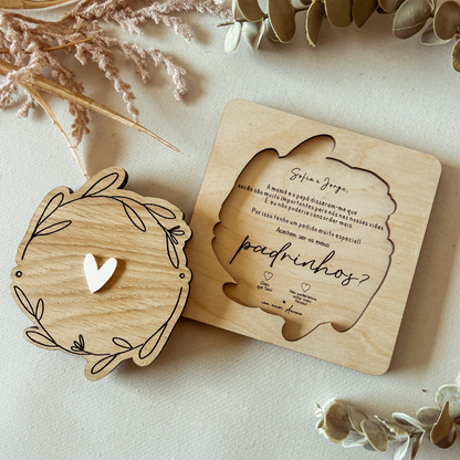 Convite Personalizado para Padrinhos de Batizado - Encaixe