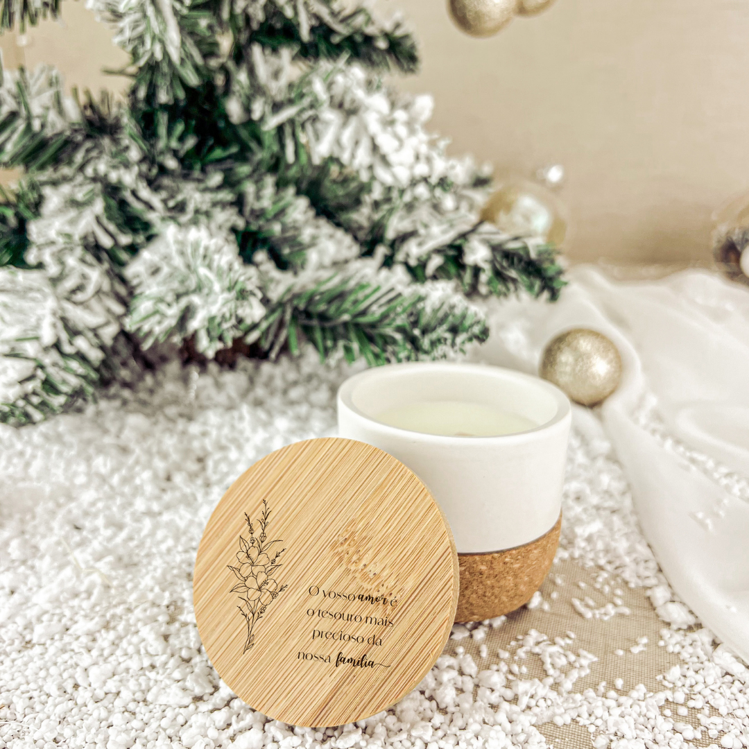 Vela em Cerâmica com Base em Cortiça