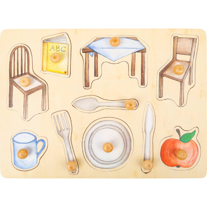 Conjunto Puzzle Objetos do Quotidiano em Madeira | Small Foot
