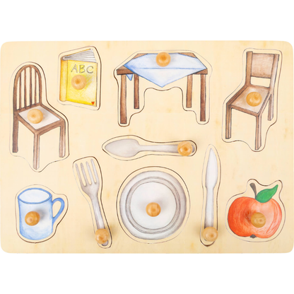 Conjunto Puzzle Objetos do Quotidiano em Madeira | Small Foot