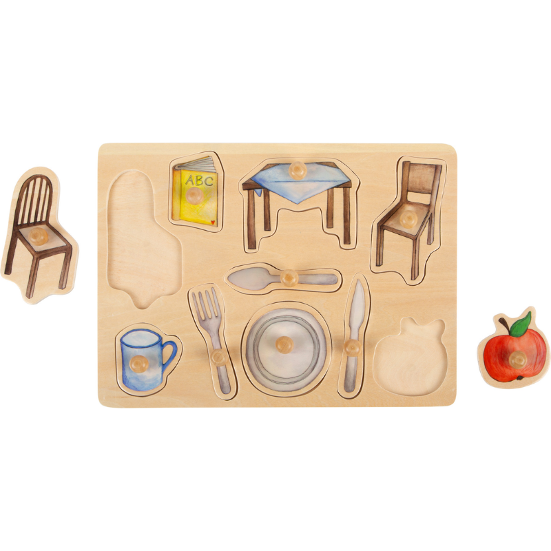 Conjunto Puzzle Objetos do Quotidiano em Madeira | Small Foot