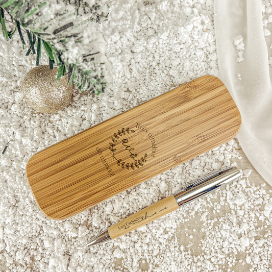 Caixa em Bambu com Caneta Melhor Avô