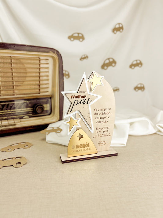Troféu Personalizado para o Dia do Pai com Mensagem de Homenagem