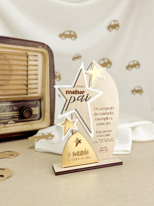 Troféu Personalizado para o Dia do Pai com Mensagem de Homenagem