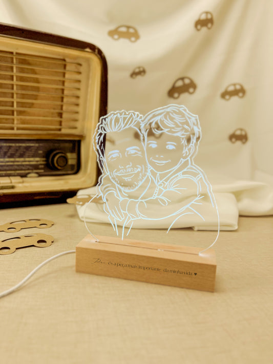 Candeeiro Personalizado com Fotografia e Mensagem para o Dia do Pai