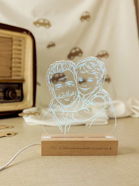 Candeeiro Personalizado com Fotografia e Mensagem para o Dia do Pai