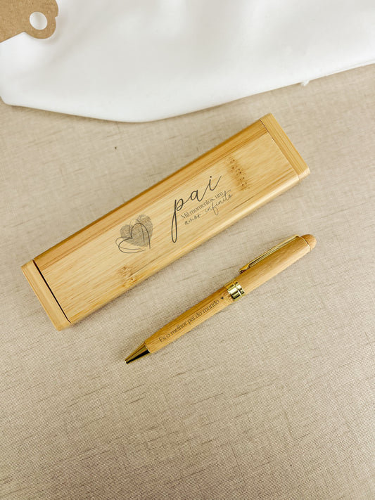 Caixa com Caneta Personalizada para o Dia do Pai (Escrita Azul)